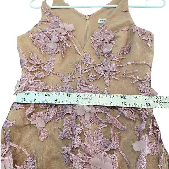 Dress the Population Rise pale pink 3D floral maxi dress. EUC - Picture 11 of 13
